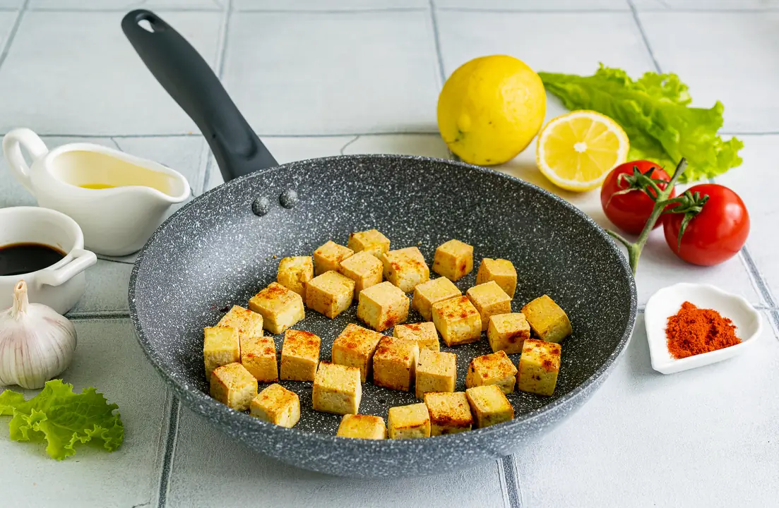 Салат зі спаржею, тофу та помідорами - Крок 3