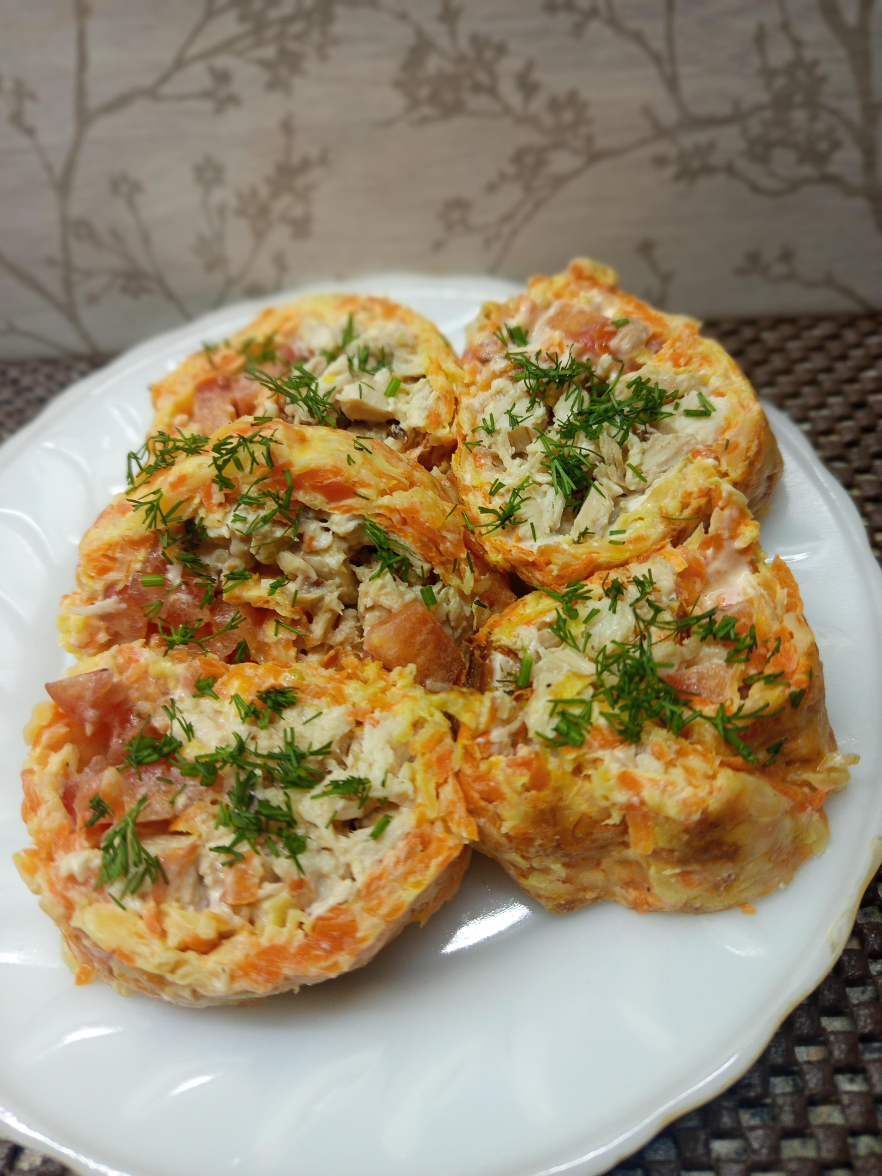 Кабачково-морквяний рулет