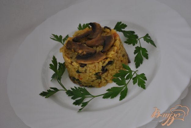 рис з печерицями. як приготувати з фото