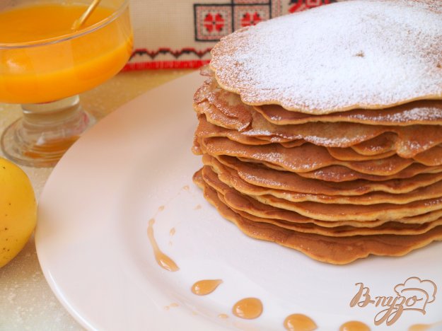 млинці з гарбузового пюре з яблуками. як приготувати з фото