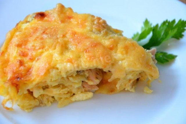 млинцевий пиріг з куркою і грибами Равлик
