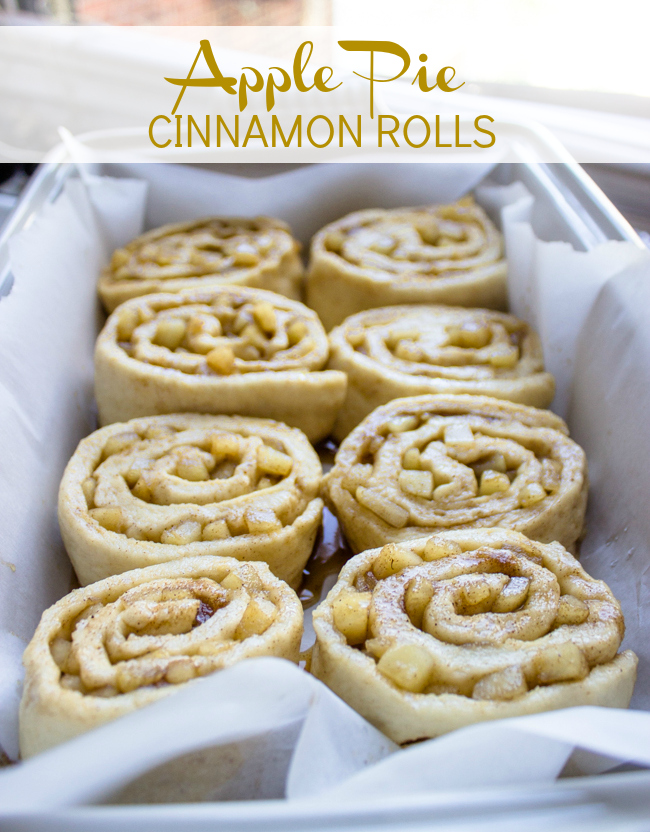 apple pie cinnamon rolls with cream cheese icing