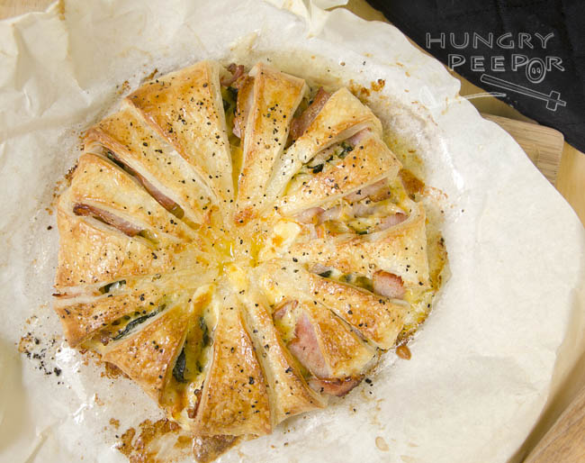 puff pastry pull-outs with bacon & cheese