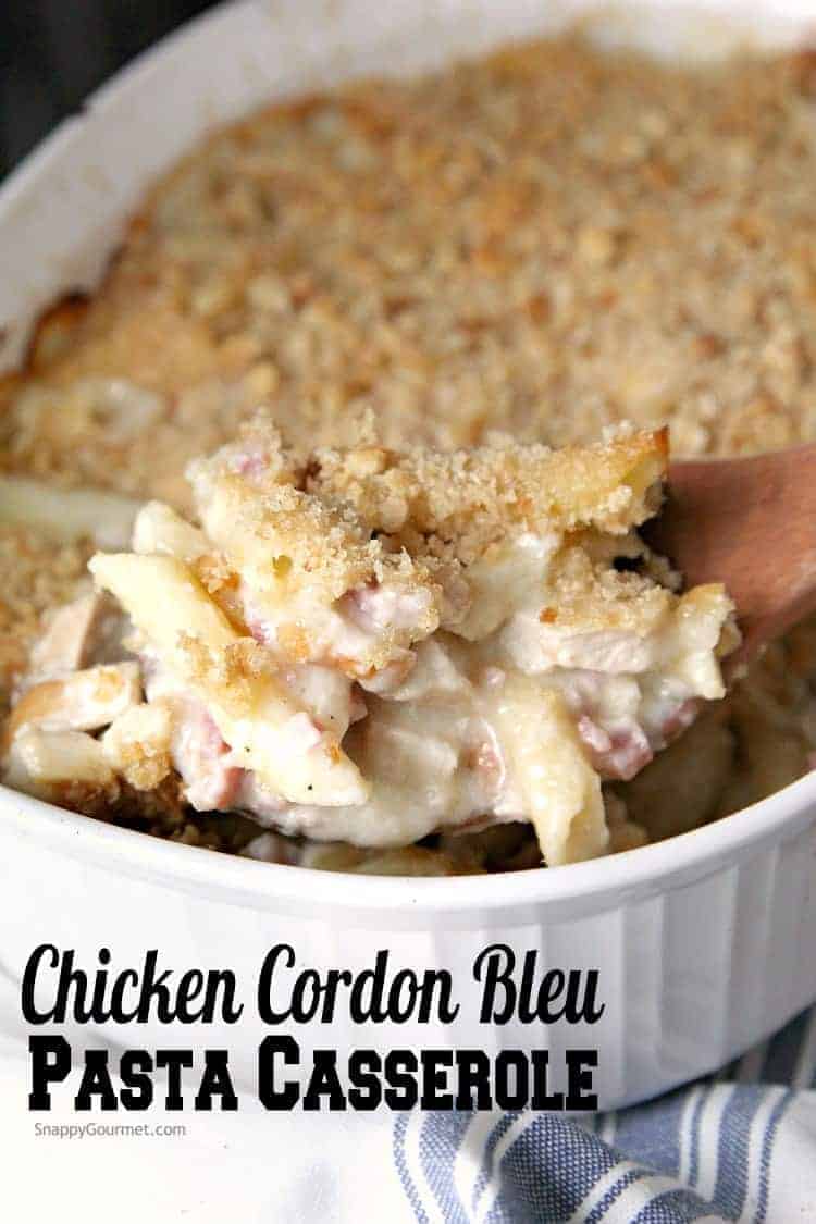 chicken cordon bleu pasta casserole recipe