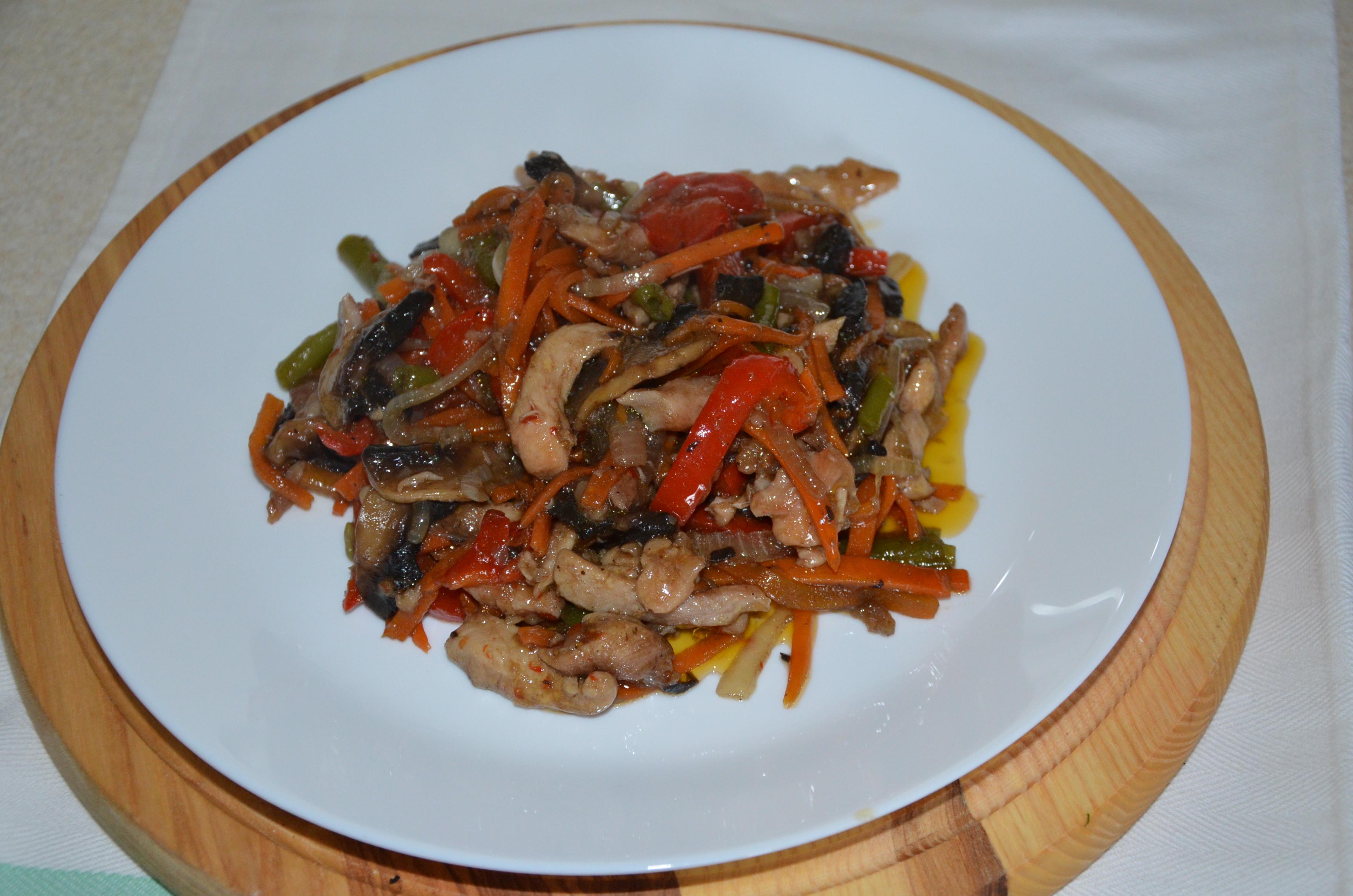 Курка по азійськи з овочами