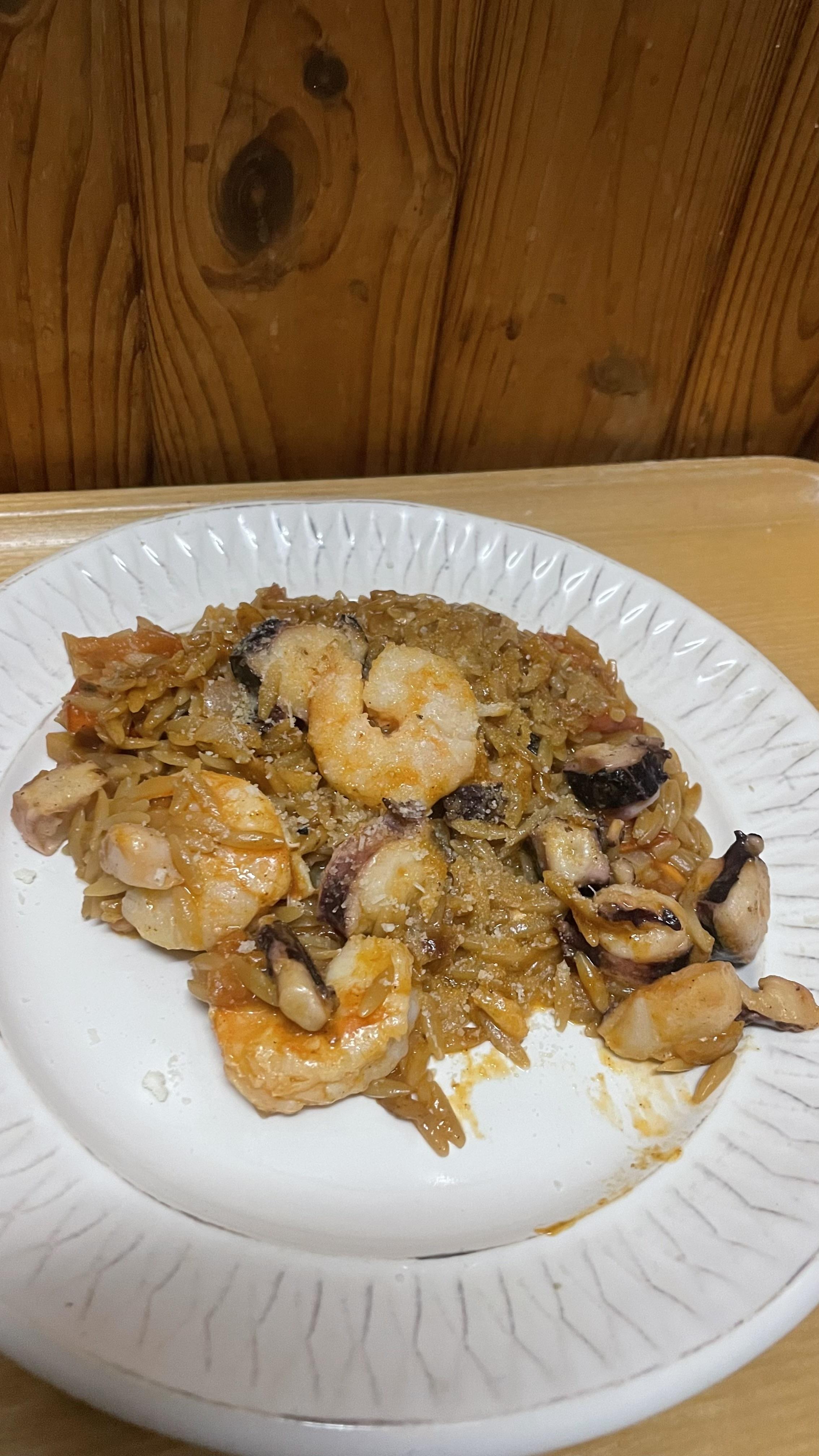 Орзо з морепродуктами