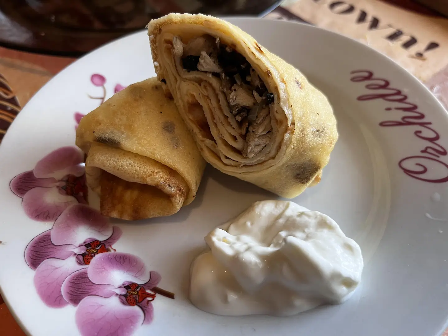 Млинці з куркою та грибами