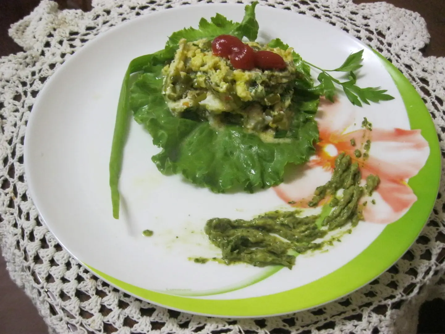 омлет з часниковими стрілками