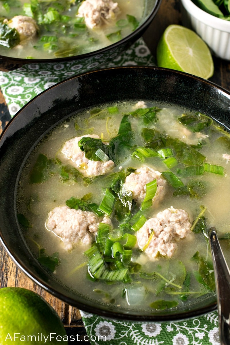 vietnamese meatball and watercress soup
