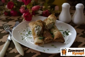 Млинцеві рулетики з начинкою