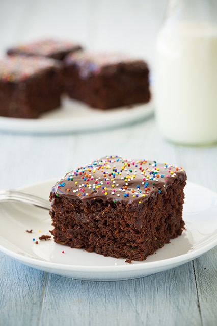 chocolate zucchini cake with chocolate ganache