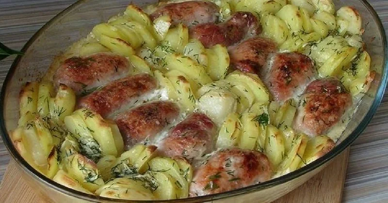 картопля, запечена з м'ясом - готуємо з покроковими фото