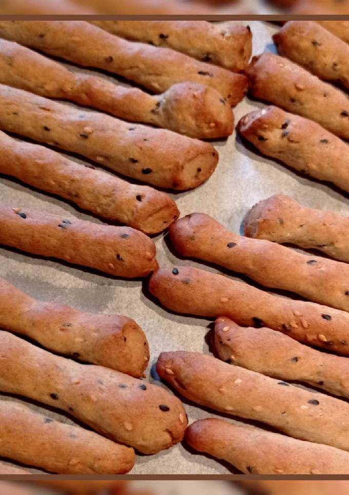 Гірчичні хлібні палички з кунжутом із асорті борошна 🔸 Гріссіні 🔸