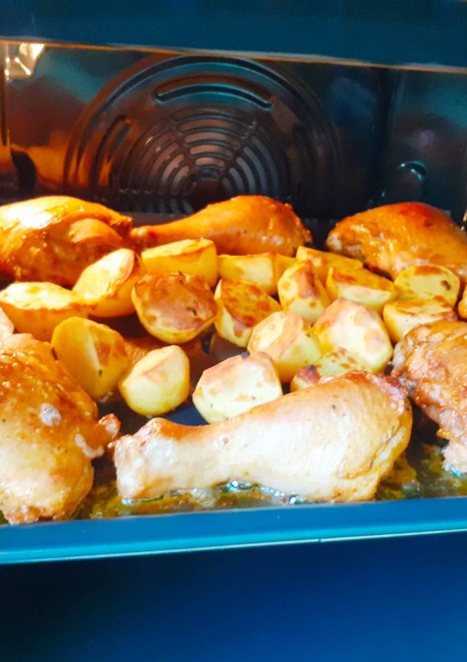 Картопля з куркою гриль у духовці