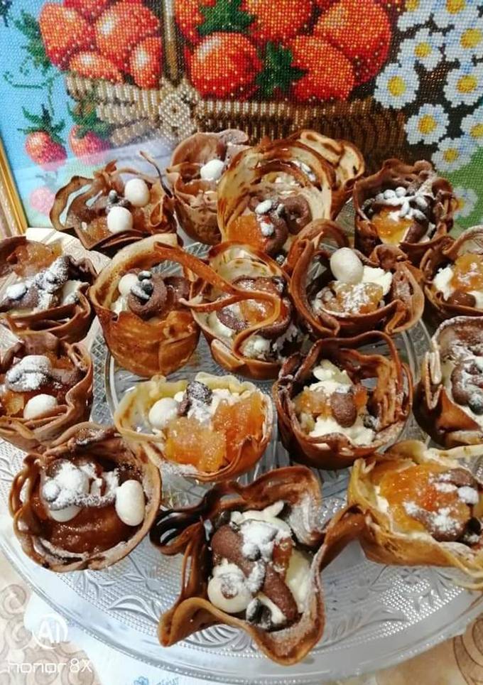 Хрусткі корзинки на сковороді