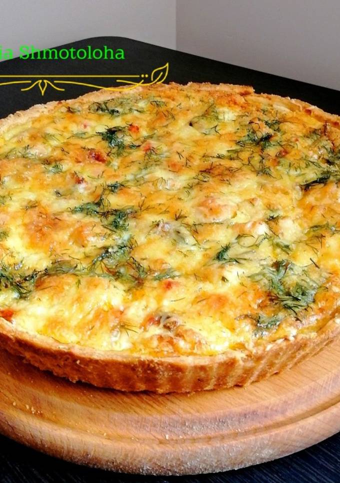 Кіш з грибами та курячим філе
