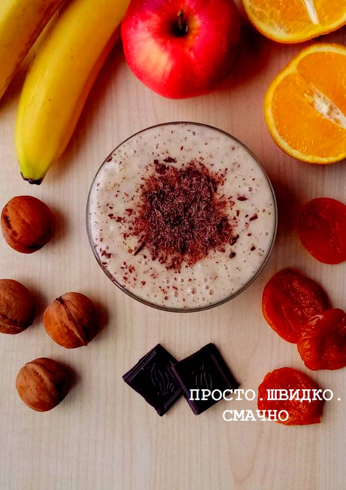 Лляна каша з вівсянкою та бананом