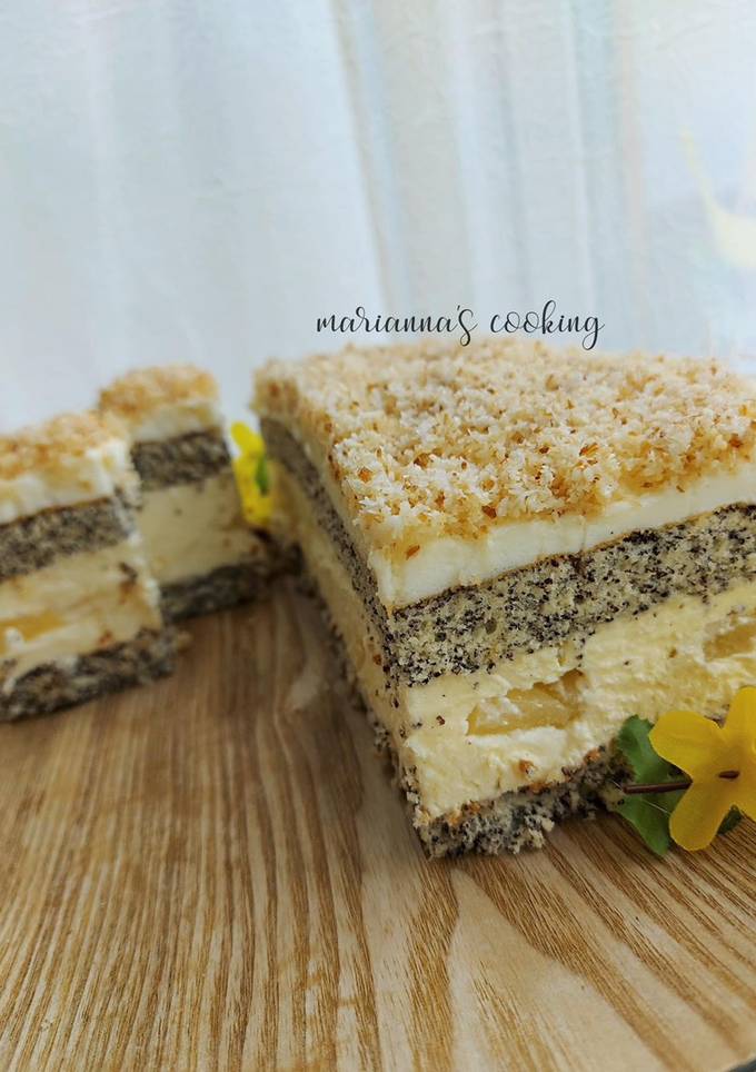 Маковий пляцок «Зіронька» з кокосом та ананасом🥥