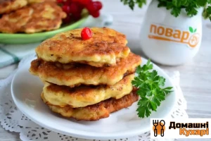 Оладки з курячого філе з майонезом