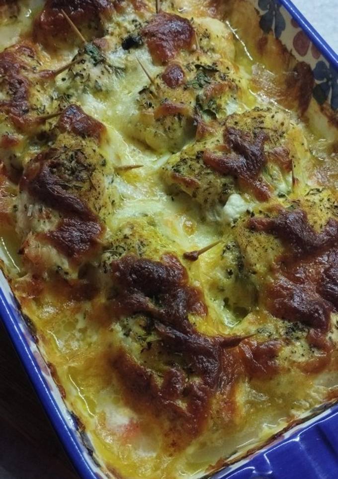 Рулетики з курячого філе з сиром та овочами🤗