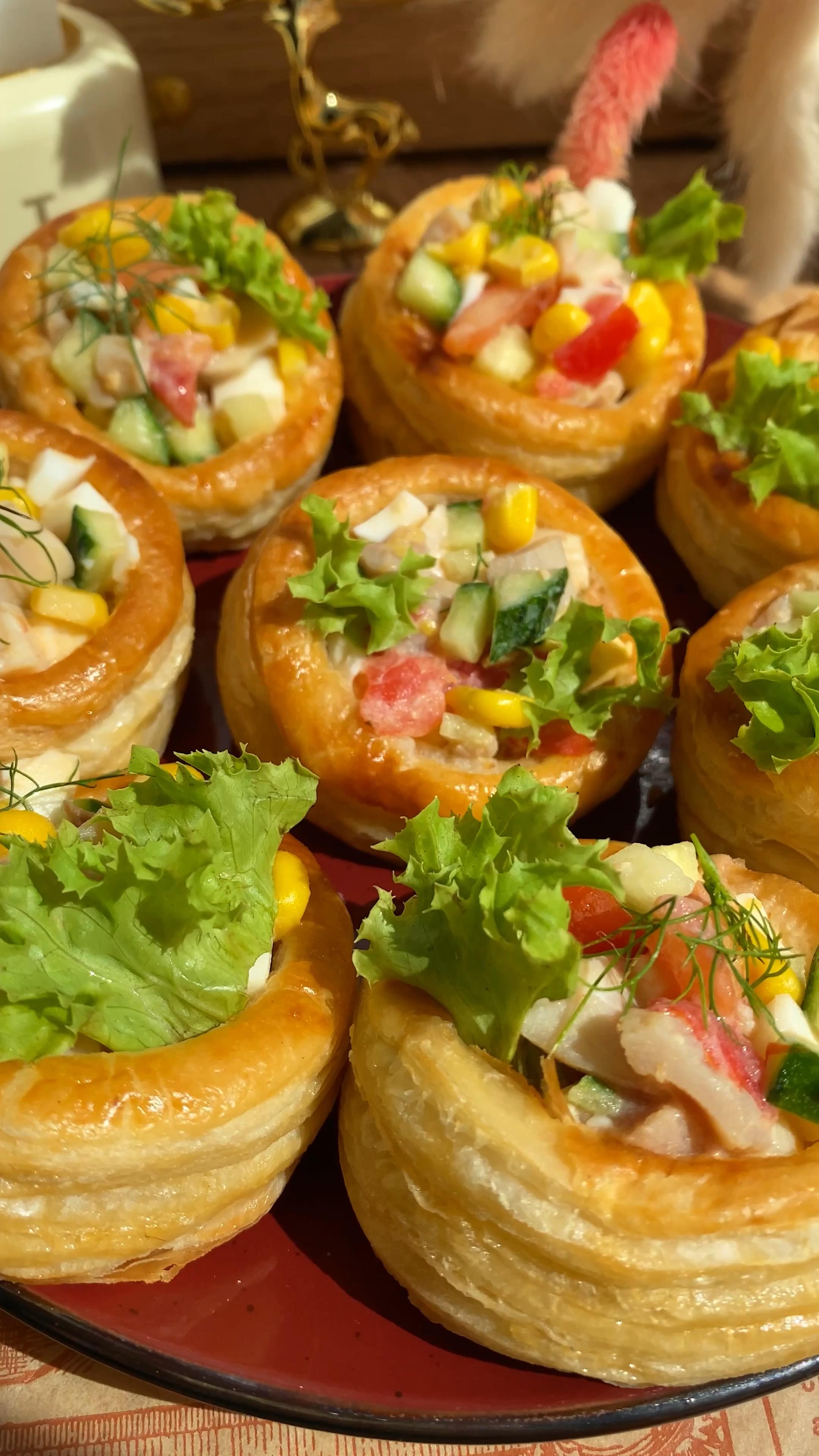 Святкова закуска в тарталетках з копченою куркою🤤