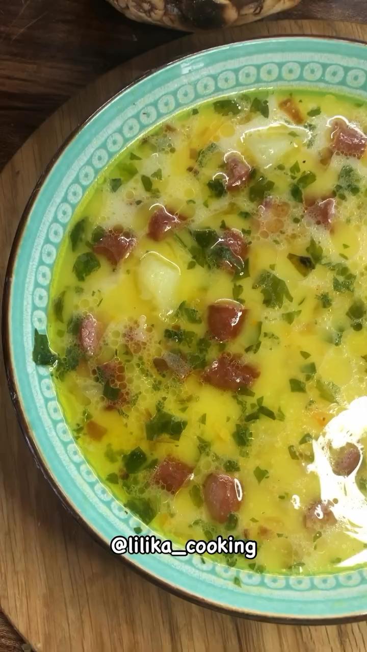 Суп з мисливськими ковбасками😋