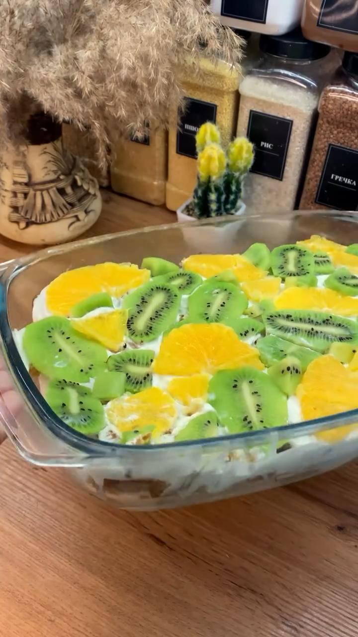 Торт без випічки з фруктами!🤩