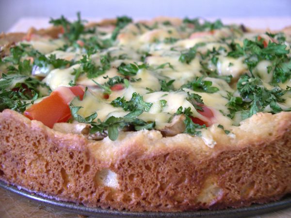 відкритий пиріг з кабачками і баклажанами